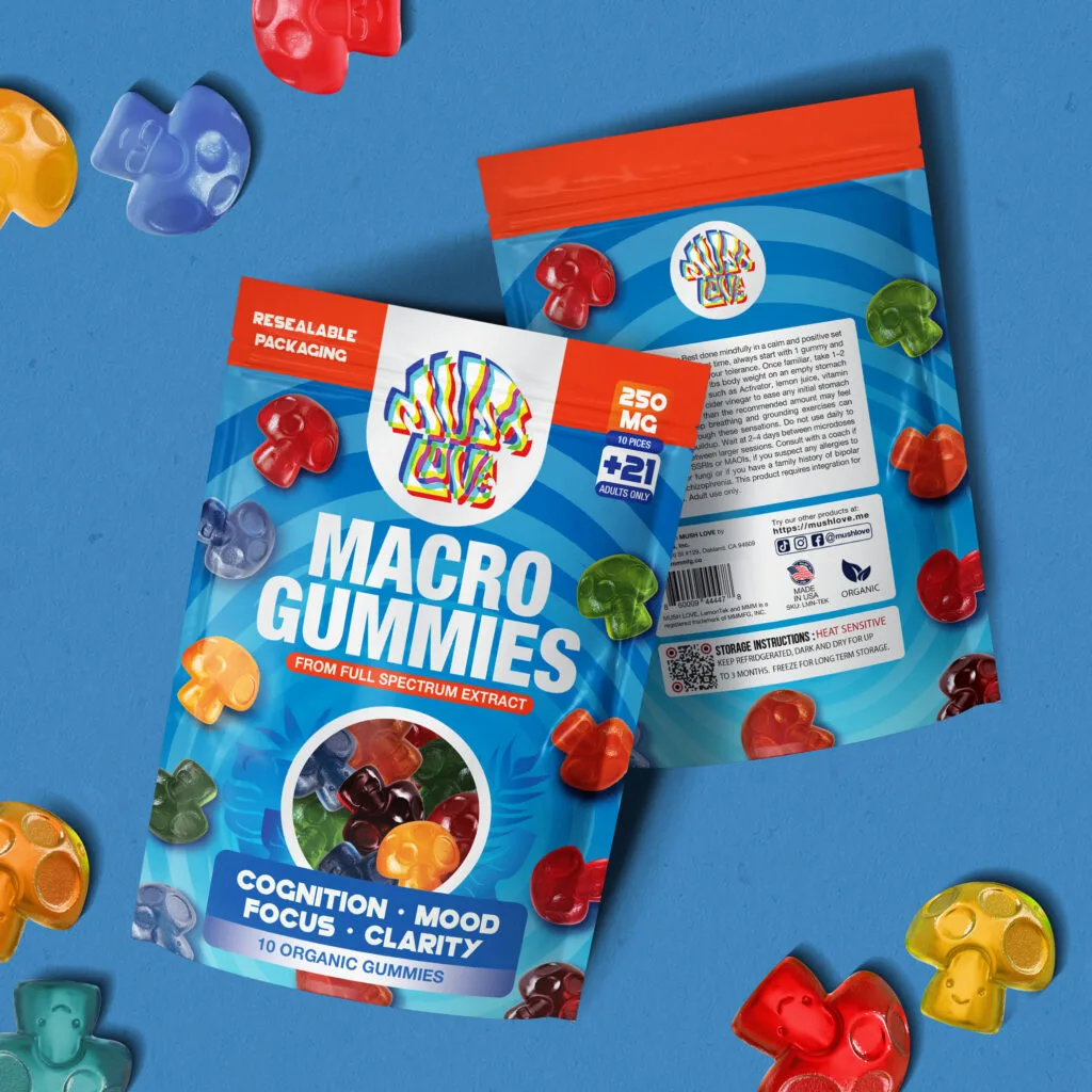 psychedelic gummy wellness product macro gummy mushroom extract photo