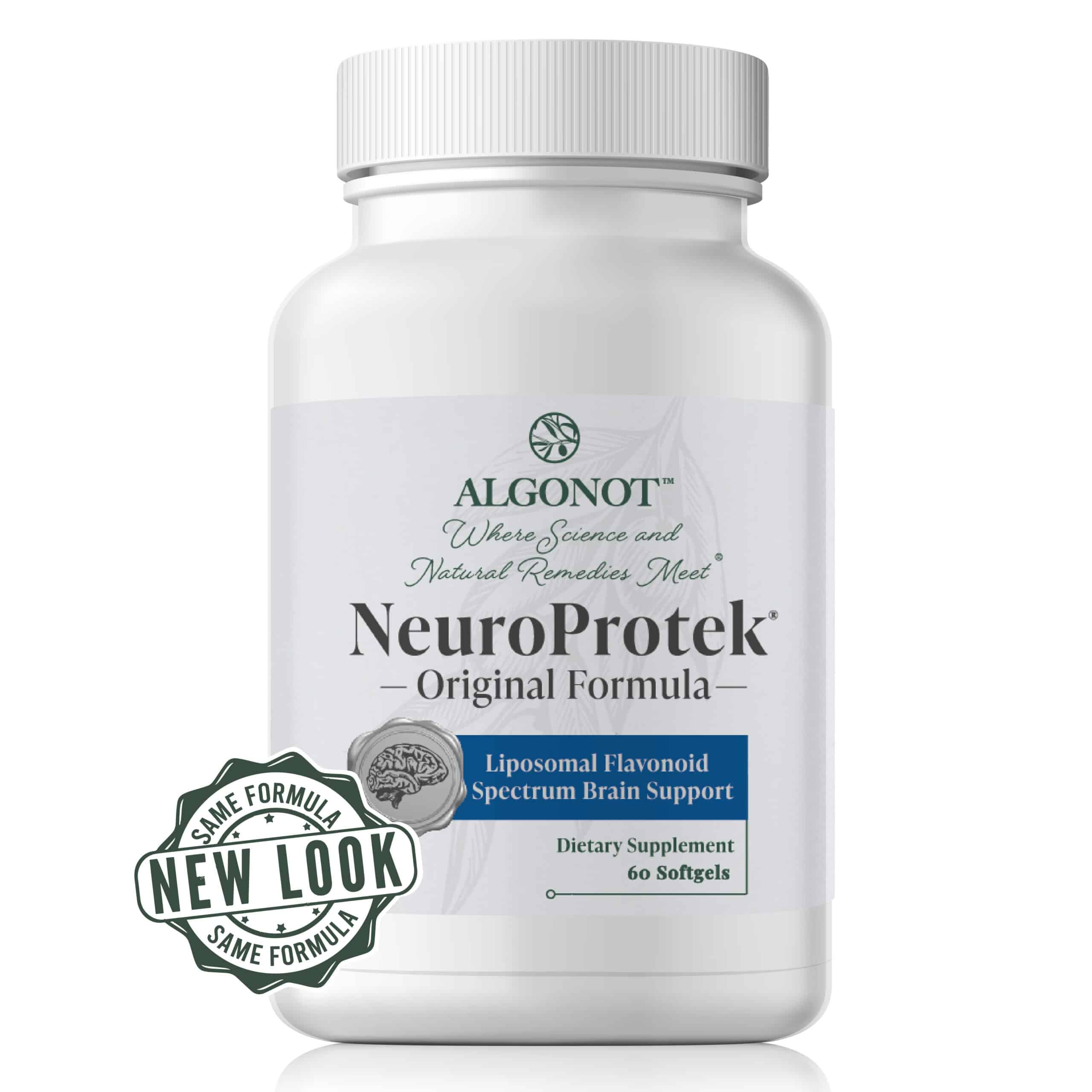 NeuroProtek® by Algonot®, a flavonoid-based supplement featuring luteolin, quercetin, and rutin in olive pomace oil for mast cell and neuroinflammation support