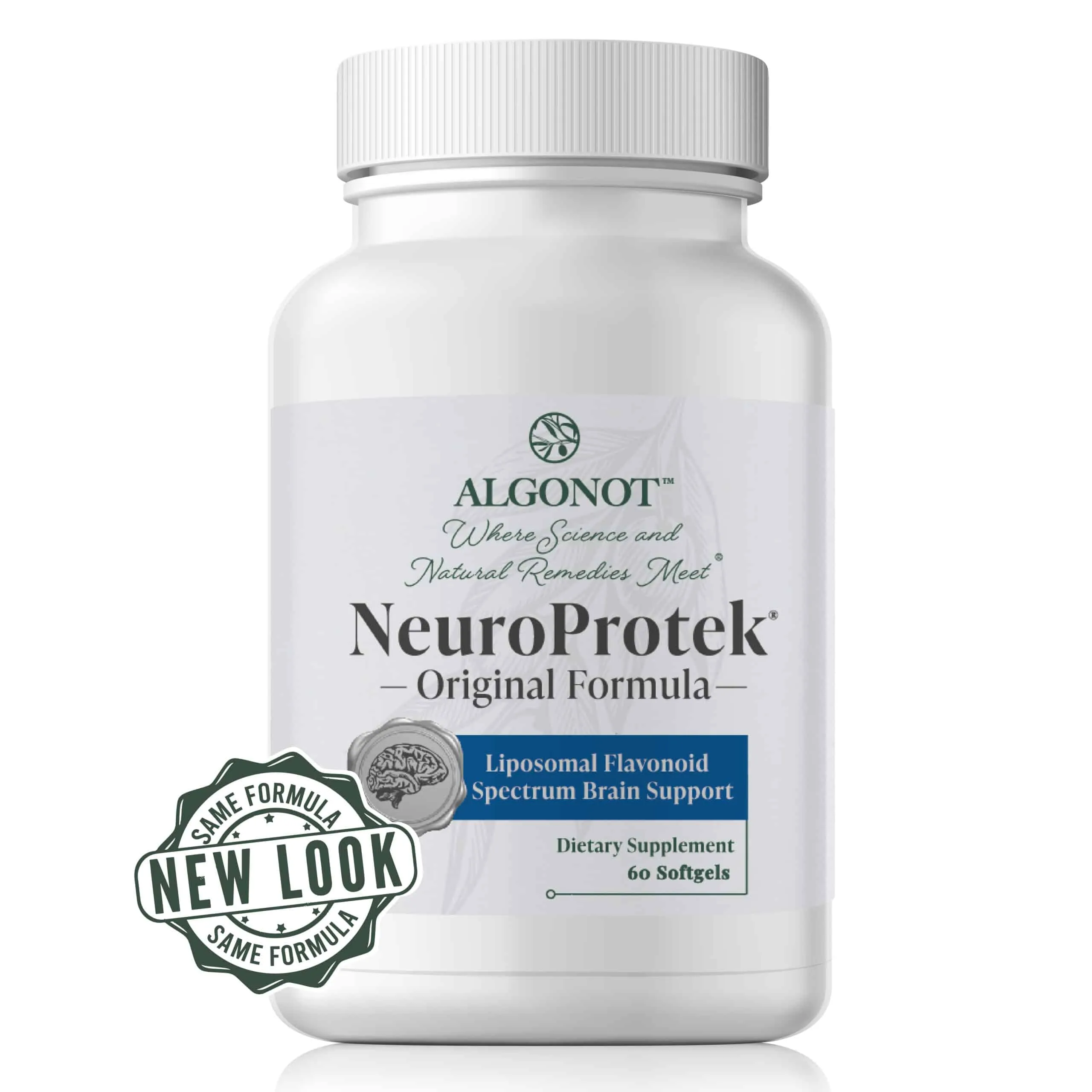 NeuroProtek® by Algonot®, a flavonoid-based supplement featuring luteolin, quercetin, and rutin in olive pomace oil for mast cell and neuroinflammation support