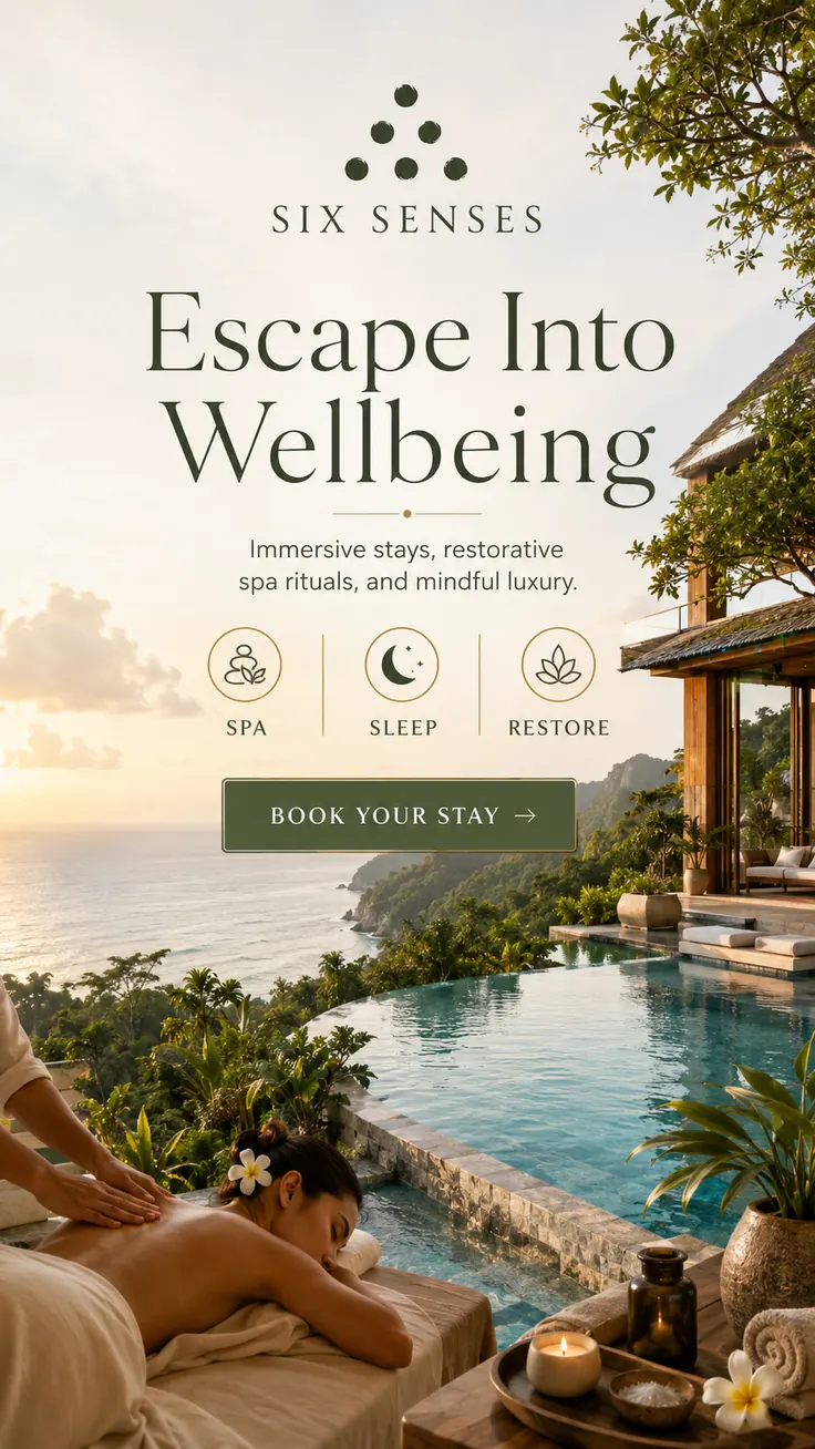 Advertisement: Six Senses Wellness - Escape into Wellbeing